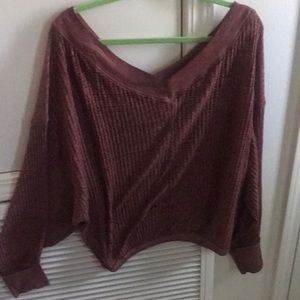 Oversized maroon we the free shirt